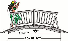11' light pedestrian bridge
